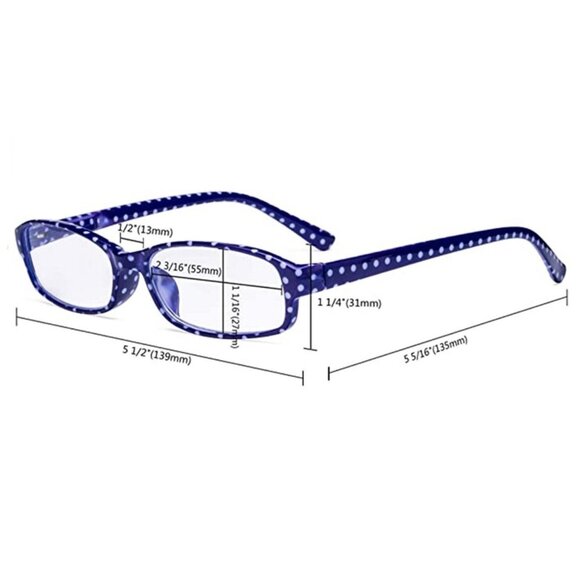 NWT Eye Keppler 1.25 Green Polka Dot Rectangle Reading Glasses 115210 - Picture 3 of 4